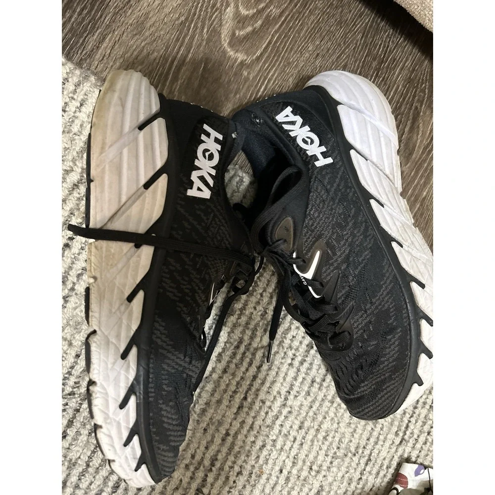 Hoka One  Gaviota 4 Shoes Women's Sz 9B Wide Running Black White Athletic